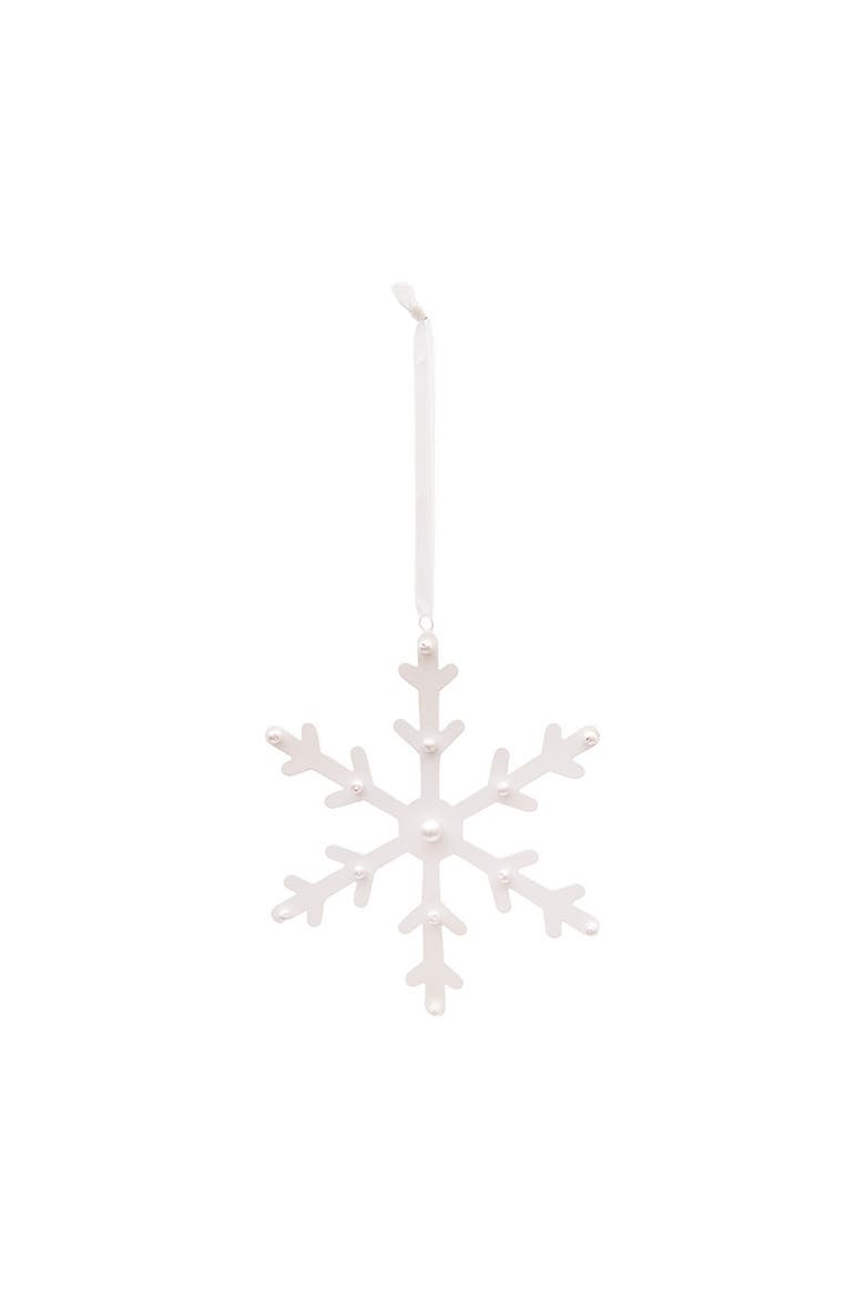PEARL SNOWFLAKE Ornament, Main, color, White