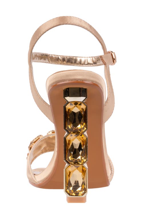 Lady Couture Rhinestone Ankle Strap Sandal In Gold