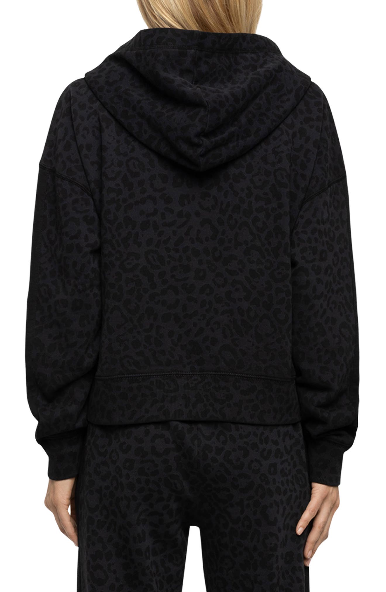 Zadig & Voltaire Leopard Spot Print Full Zip Hoodie (Women) | Nordstrom