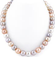The Pearl Source 10.5-11.5mm Freshwater Multicolor Pearl Necklace - AAA Quality