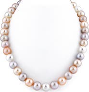 The Pearl Source 10.5-11.5mm Freshwater Multicolor Pearl Necklace - AAA Quality