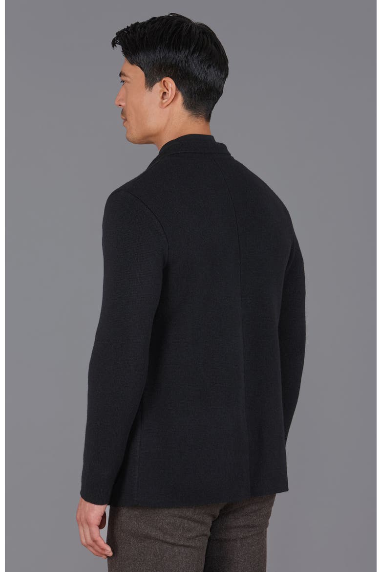 Midweight Lambswool Knitted Blazer, Alternate, color, Black