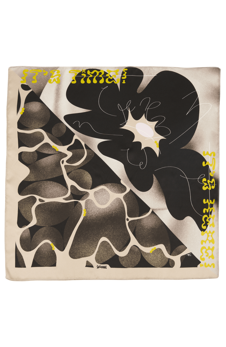 Wrappr Giftwrap Below | 18" Mulberry Silk Furoshiki Wrap by Essery Waller, Main, color, Black