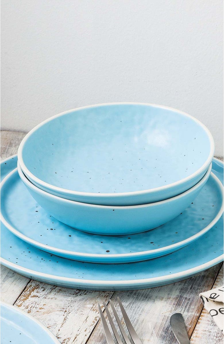 Stone Lain Elena Stoneware 4-Piece Salad Plate Set, Alternate, color, Blue