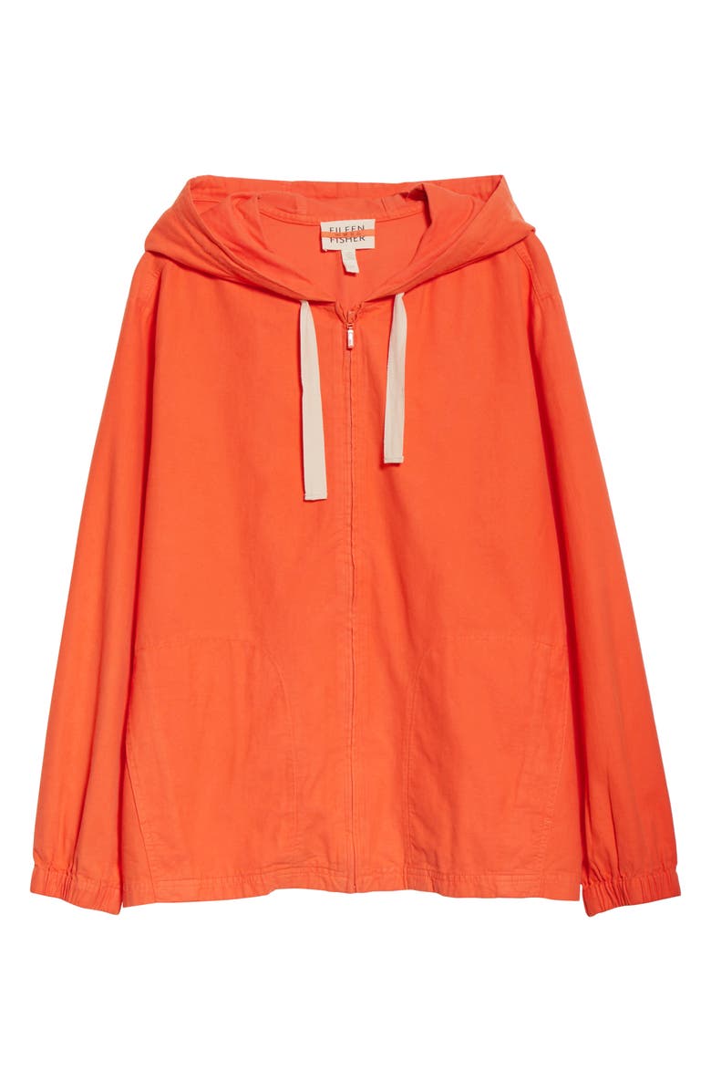 Eileen Fisher Organic Cotton Hooded Zip Jacket, Main, color, 