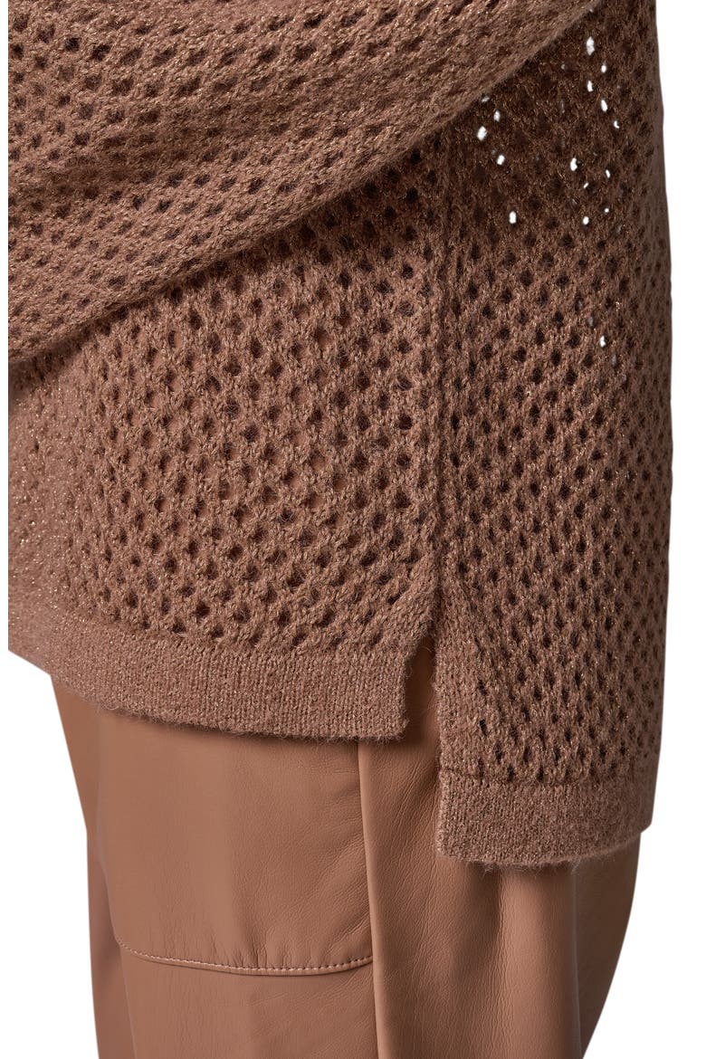 Metallic Open Stitch Sweater, Alternate, color, CAMEL