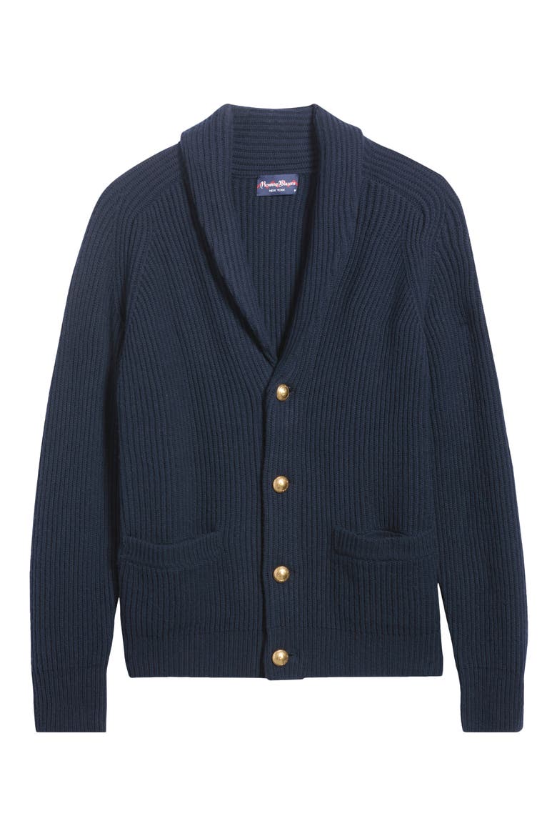Fisherman Shawl Collar Cardigan, Main, color, NAVY