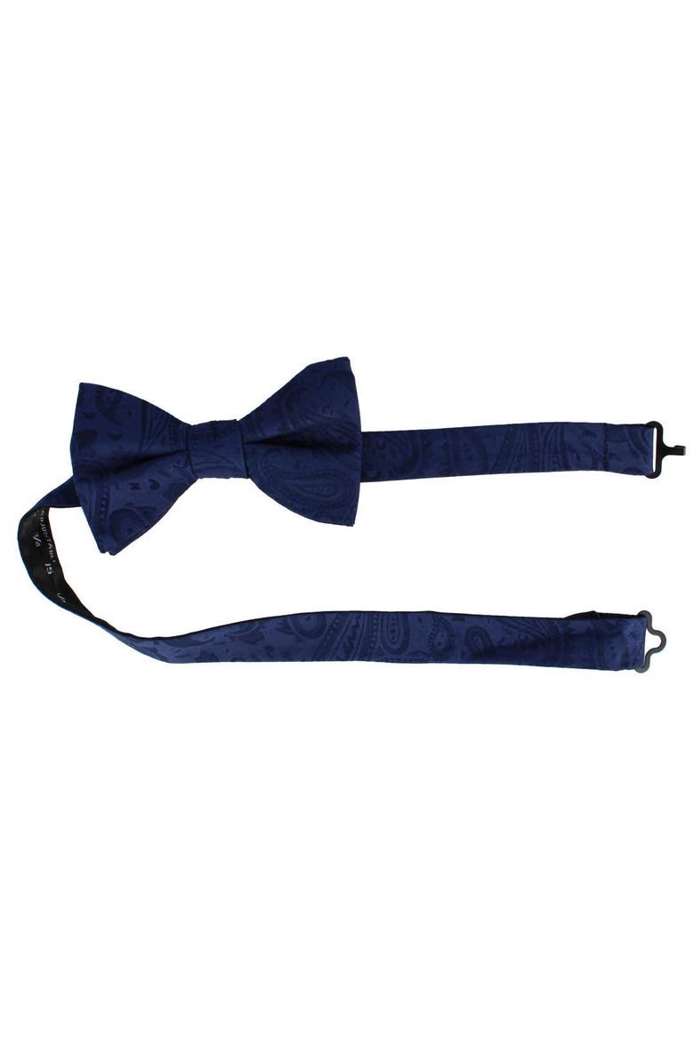 Banbury Tone on Tone Paisley Silk Bow Tie, Alternate, color, Navy Blue