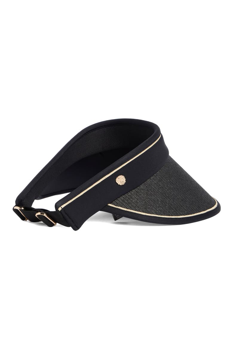 Roll-Up Straw Visor, Alternate, color, BLACK