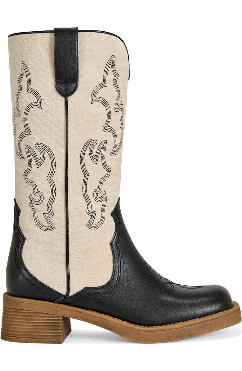 AZALEA WANG Mariana Flat Boot, Main, color, Black White