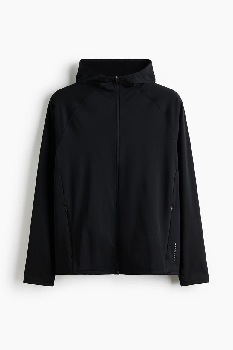 Warm Activewear Hooded Jacket With Thermomove, Main, color, Black