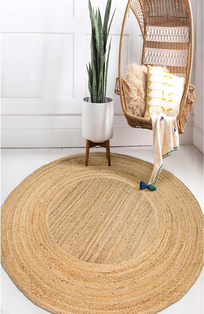 JONATHAN Y Harmony Boho Jute Circle Round Area Rug, Alternate, color, Natural