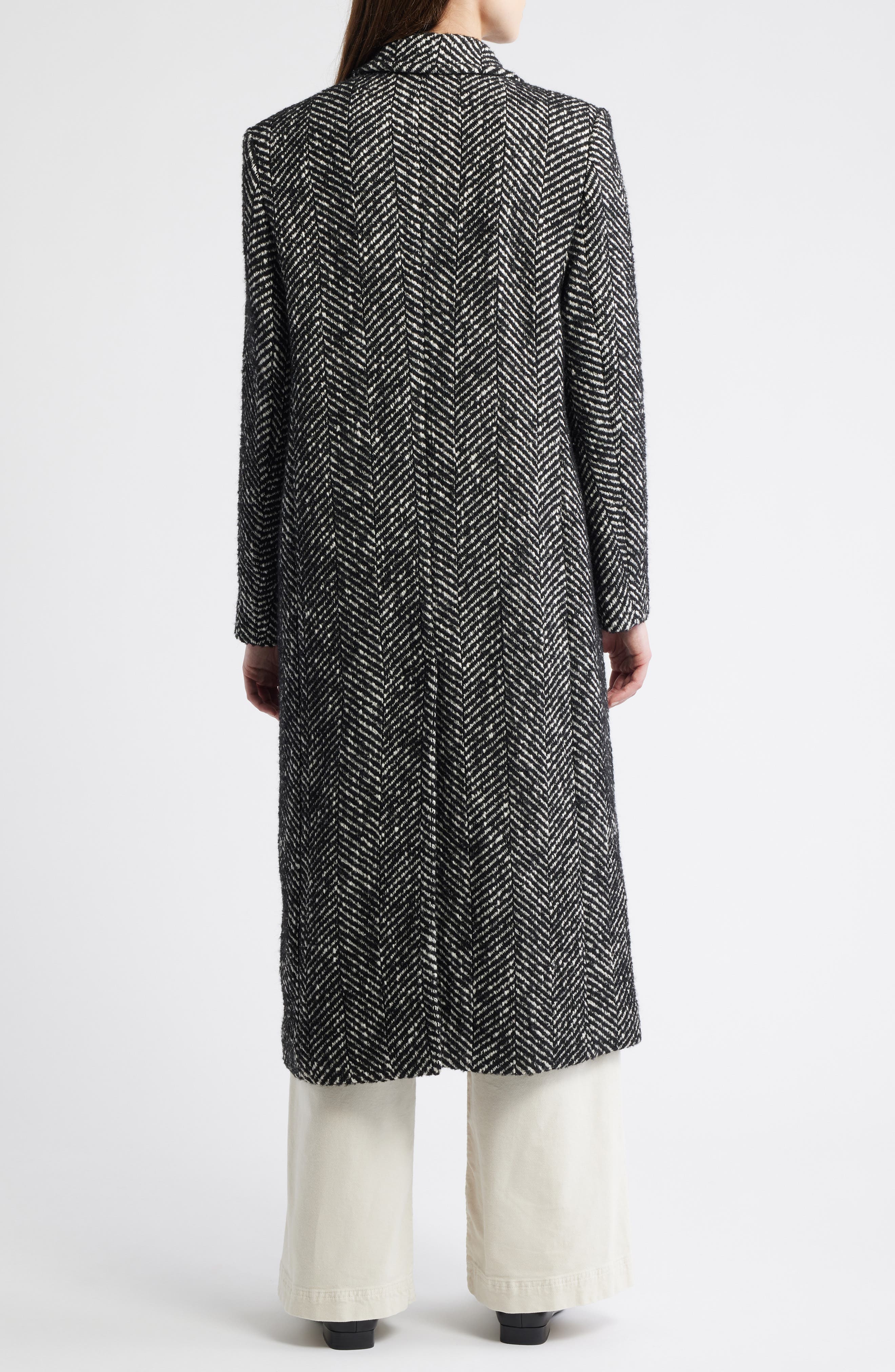 Covalli Longline Herringbone Coat - image 2