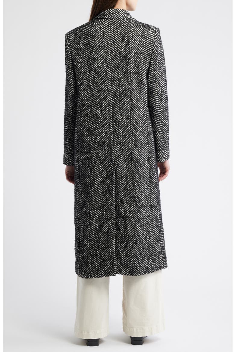 Covalli Longline Herringbone Coat, Alternate, color, GREY MULTI