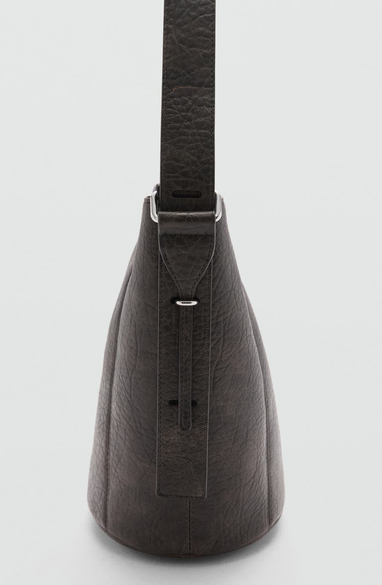 MANGO Faux Leather Bucket Bag, Alternate, color,