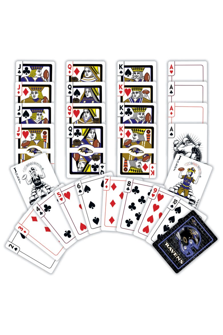 Baltimore Ravens Neon Playing Cards, Alternate, color, Multicolor