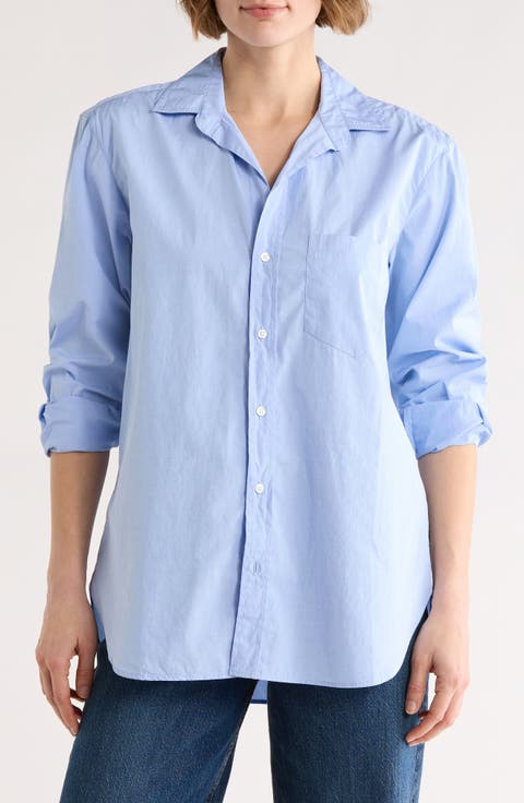 Boyfriend Cotton Button-Up Shirt