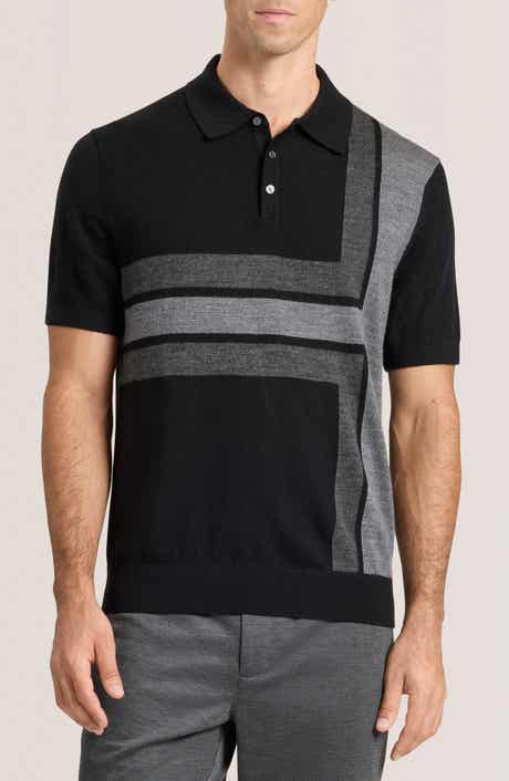 Ted Baker Intarsia Merino Wool Blend Sweater Polo