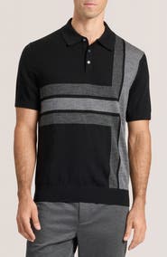 Ted Baker Intarsia Merino Wool Blend Sweater Polo