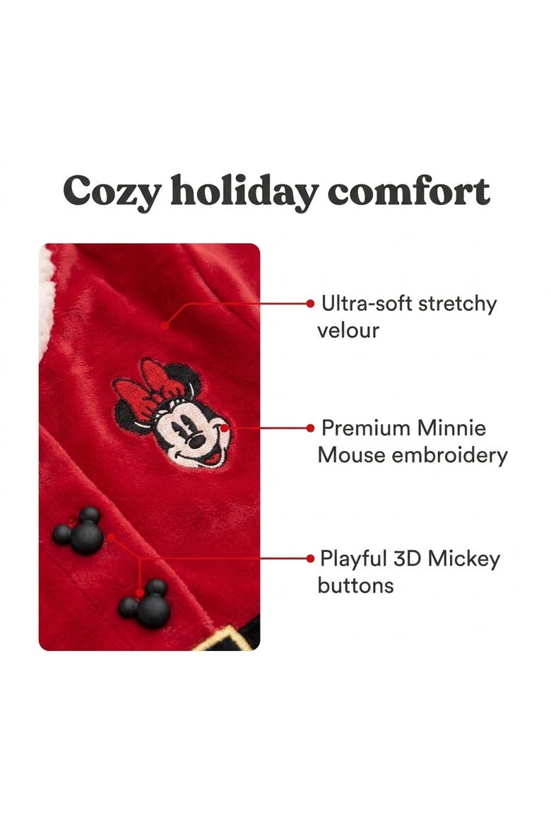 Minnie Mouse Holiday Velour Dress and Hat Set, Alternate, color, Minnie Mouse Red
