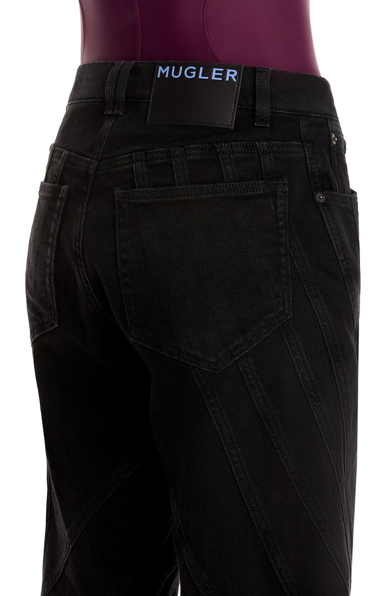 MUGLER Spiral Seam Straight Leg Jeans, Alternate, color, 