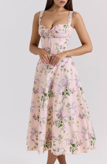 Rosalee Floral Stretch Cotton Petticoat Dress