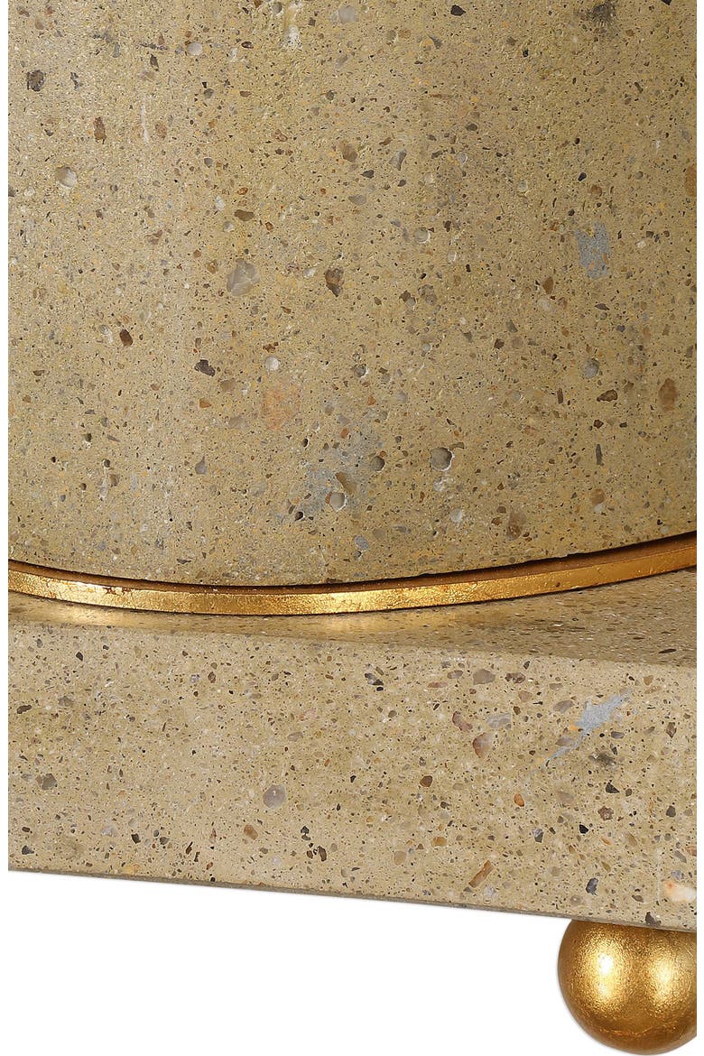 Krisel Oval Column Lamp, Alternate, color, STEEL W GOLD LEAF/ BEIGE SHADE