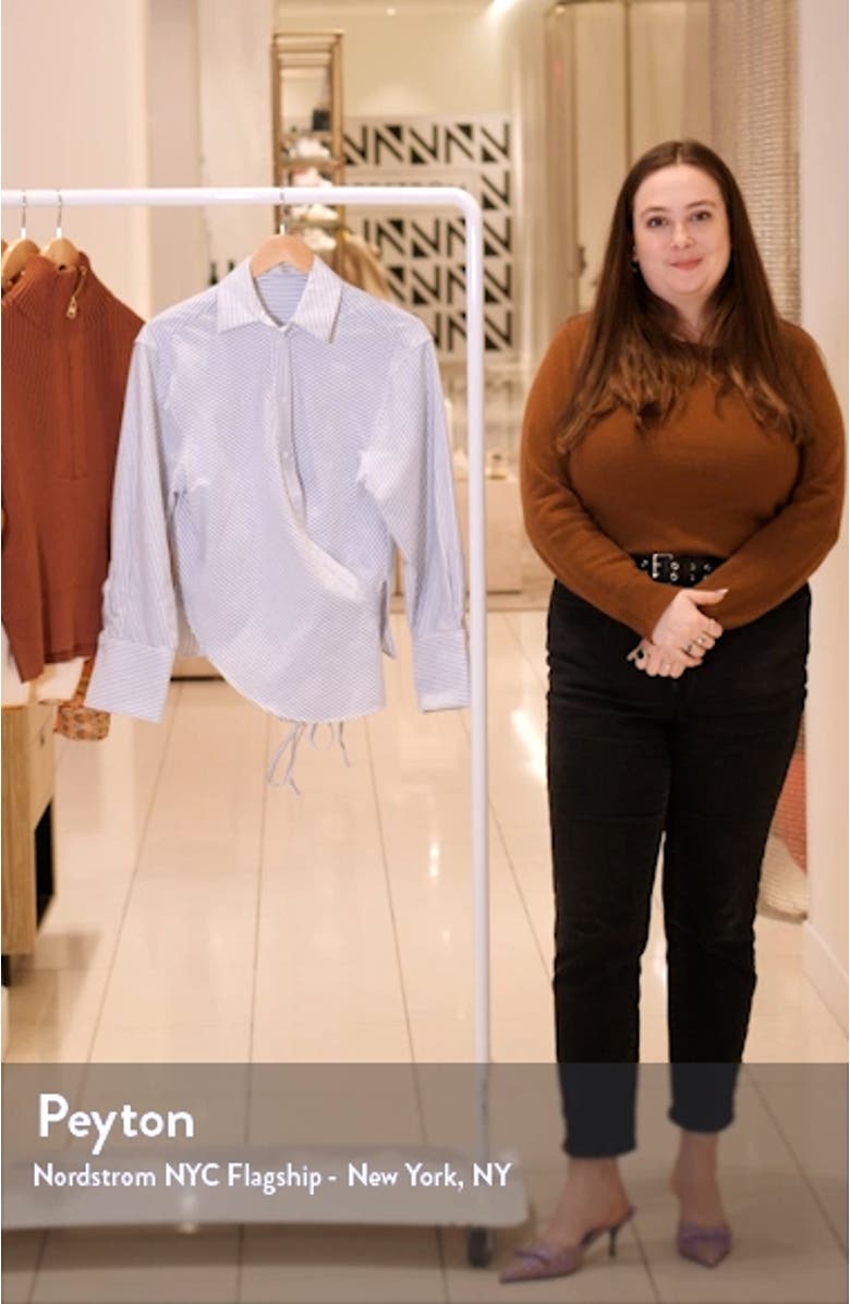 Pinstripe Wrap Shirt, sales video thumbnail