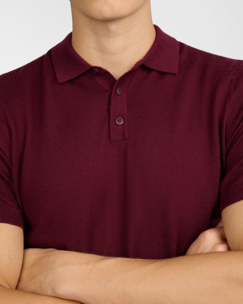 Onia Extra Fine Merino Wool Polo In Burgundy