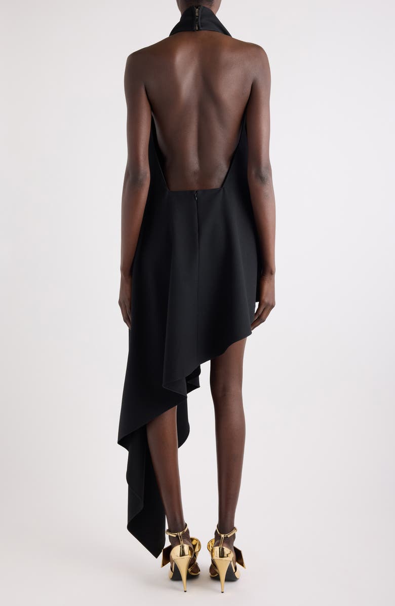 Givenchy Wool Asymmetric Halter Dress, Alternate, color, Black