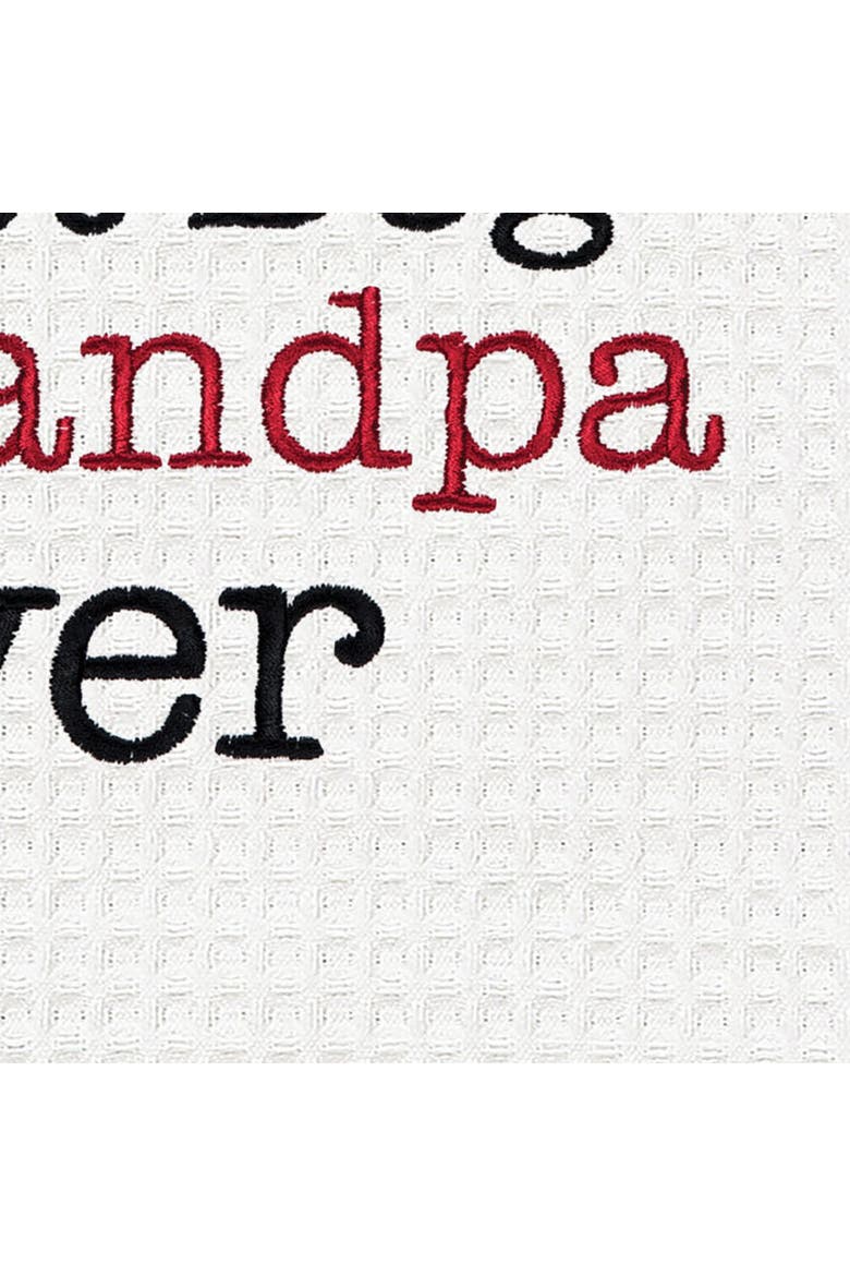 Dog Grandpa Kitchen and Bathroom Embroidered Waffle Hand Towel, Alternate, color, Black