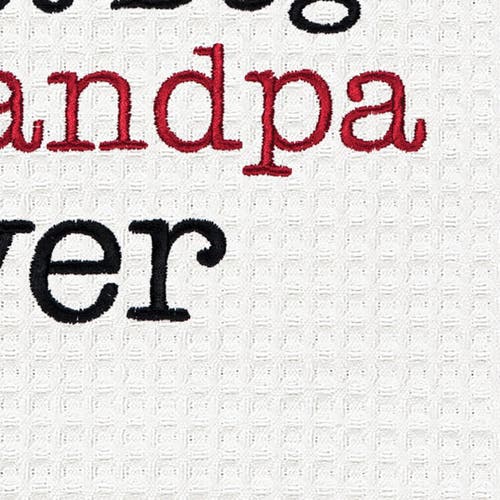 C & F Home C&f Home Dog Grandpa Kitchen And Bathroom Embroidered Waffle Hand Towel In White