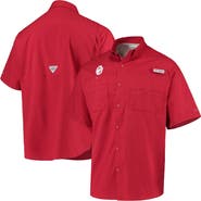 Columbia Men's Columbia Crimson Oklahoma Sooners PFG Tamiami Omni-Shade Button-Down Shirt