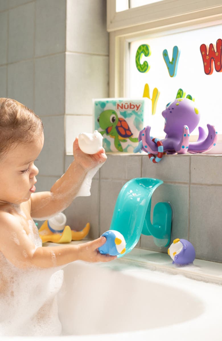 NUBY Penguin Slide Bath Playset, Alternate, color, Multi