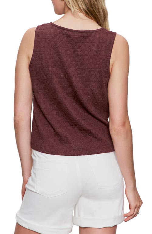 Sanctuary Vacation Textured Tie Front Button-up Tank In Brown