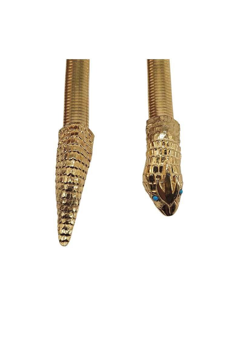 Vintage 70's Gold Snake Serpent Sculptural Belt, Alternate, color, Gold