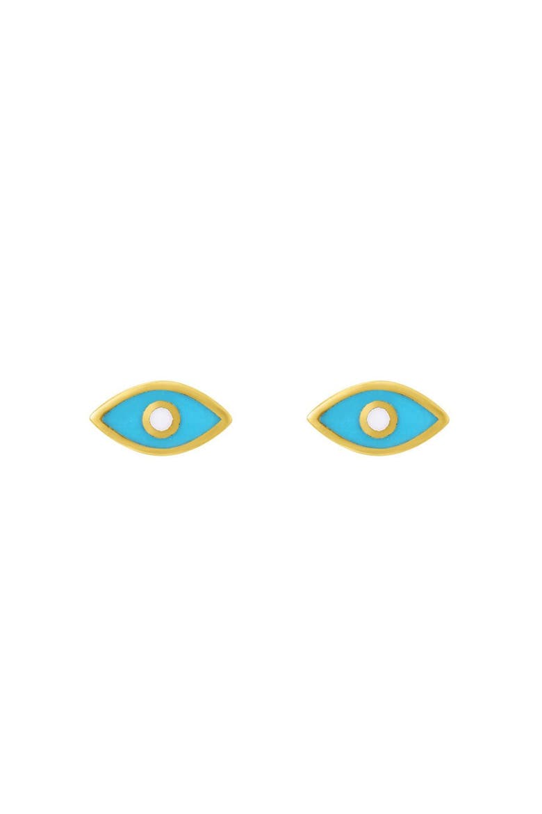 Blue Enamel Evil Eye Stud Earrings, Alternate, color, Blue Enamel