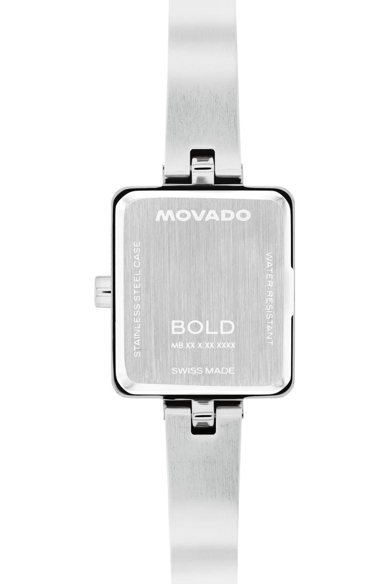Bold Tank Mini Crystal Bangle Watch, Alternate, color, SILVER