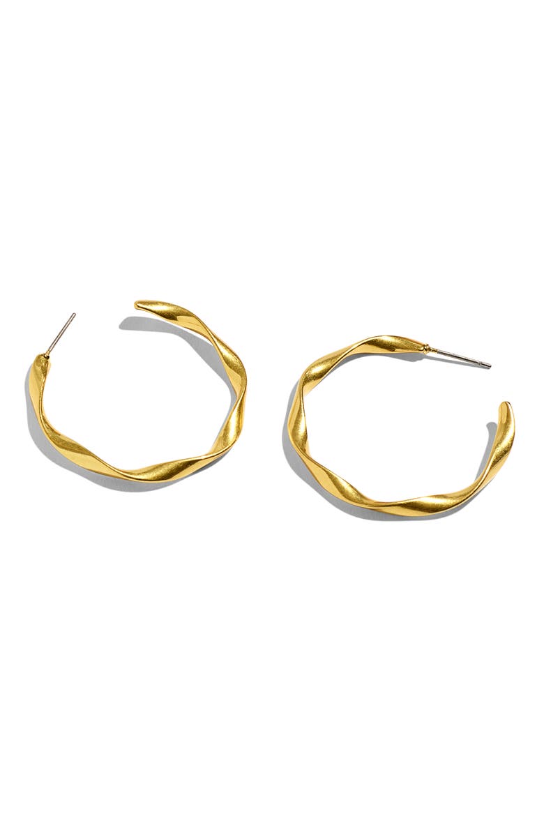 Medium Twirl Hoop Earrings, Main, color, VINTAGE GOLD