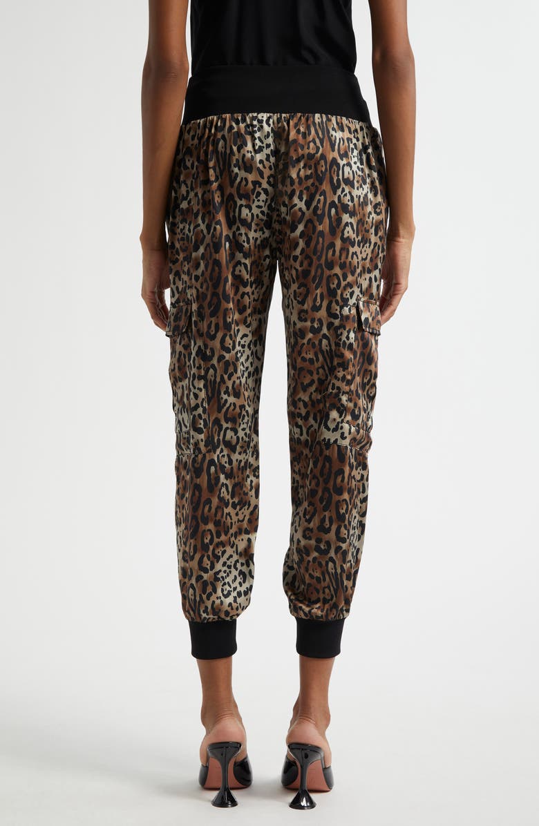 Cinq à Sept Giles Leopard Print Cargo Joggers, Alternate, color, Black/ Sahara