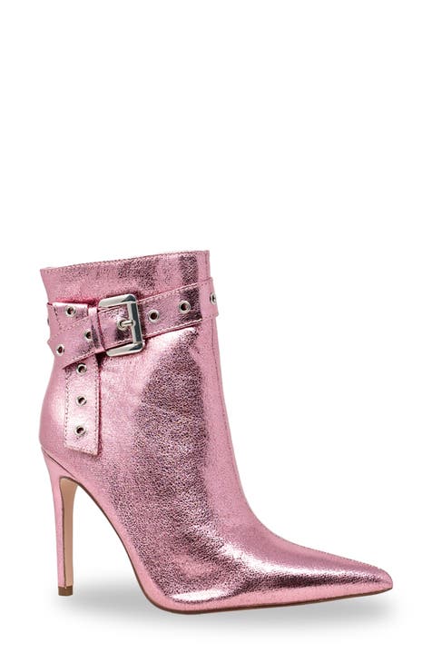 Grommet Buckle Pointed Toe Bootie (Women)