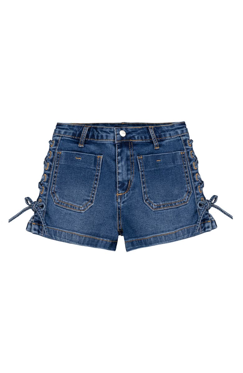 Joe's Jeans Kids' Emmy Lace-Up Denim Shorts, Main, color, Medium Wash