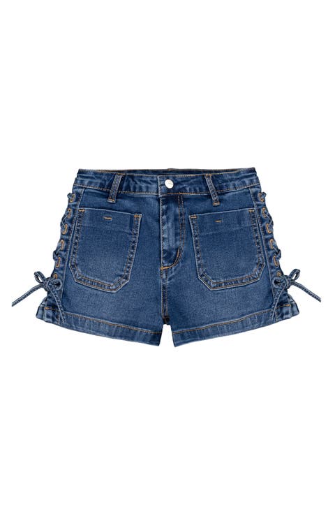 Kids' Emmy Lace-Up Denim Shorts (Big Kid)