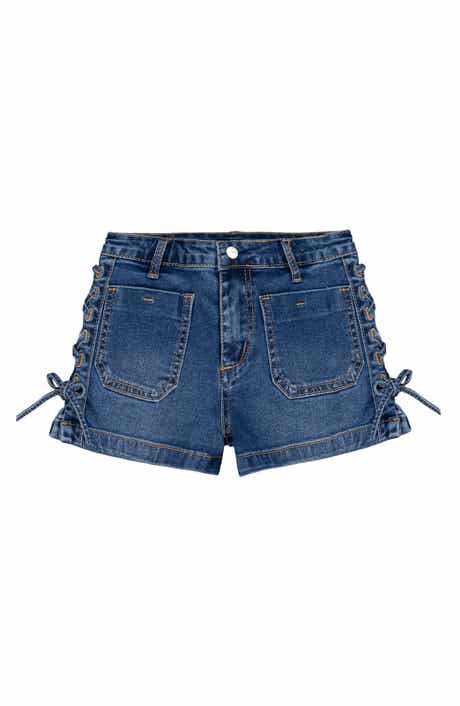 Kids' Emmy Lace-Up Denim Shorts