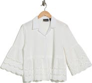 Forgotten Grace Crochet Hem Button-Up Shirt