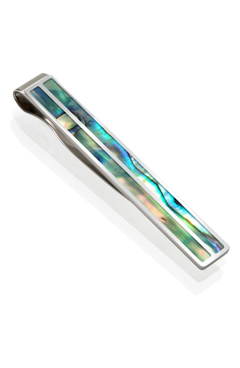 M-Clip<sup>®</sup> Abalone Tie Clip, Main, color, Silver/ Green/ Blue