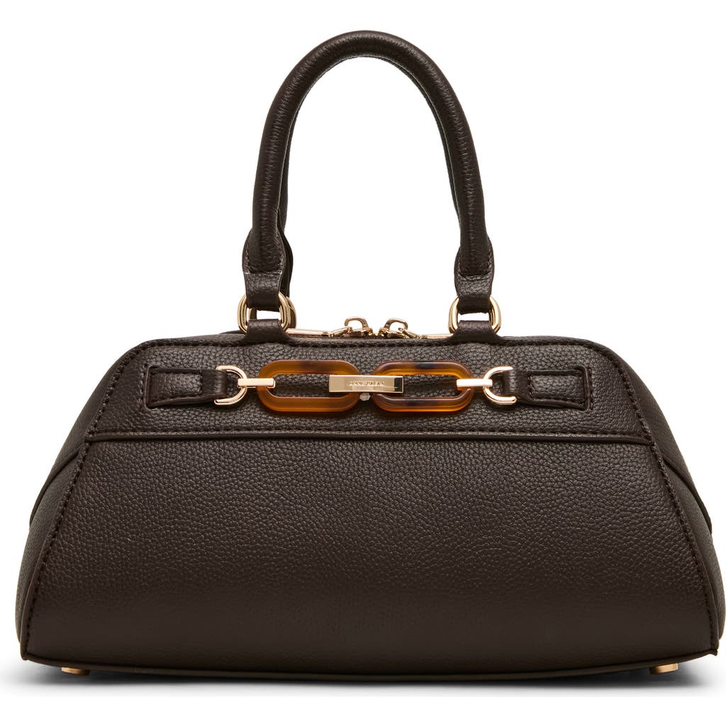 Anne Klein Faux Leather Satchel In Brown