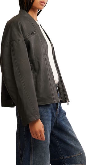 Free People Vinny Faux Leather Bomber Jacket | Nordstrom Free People Vinny Faux Leather Bomber Jacket | Nordstrom