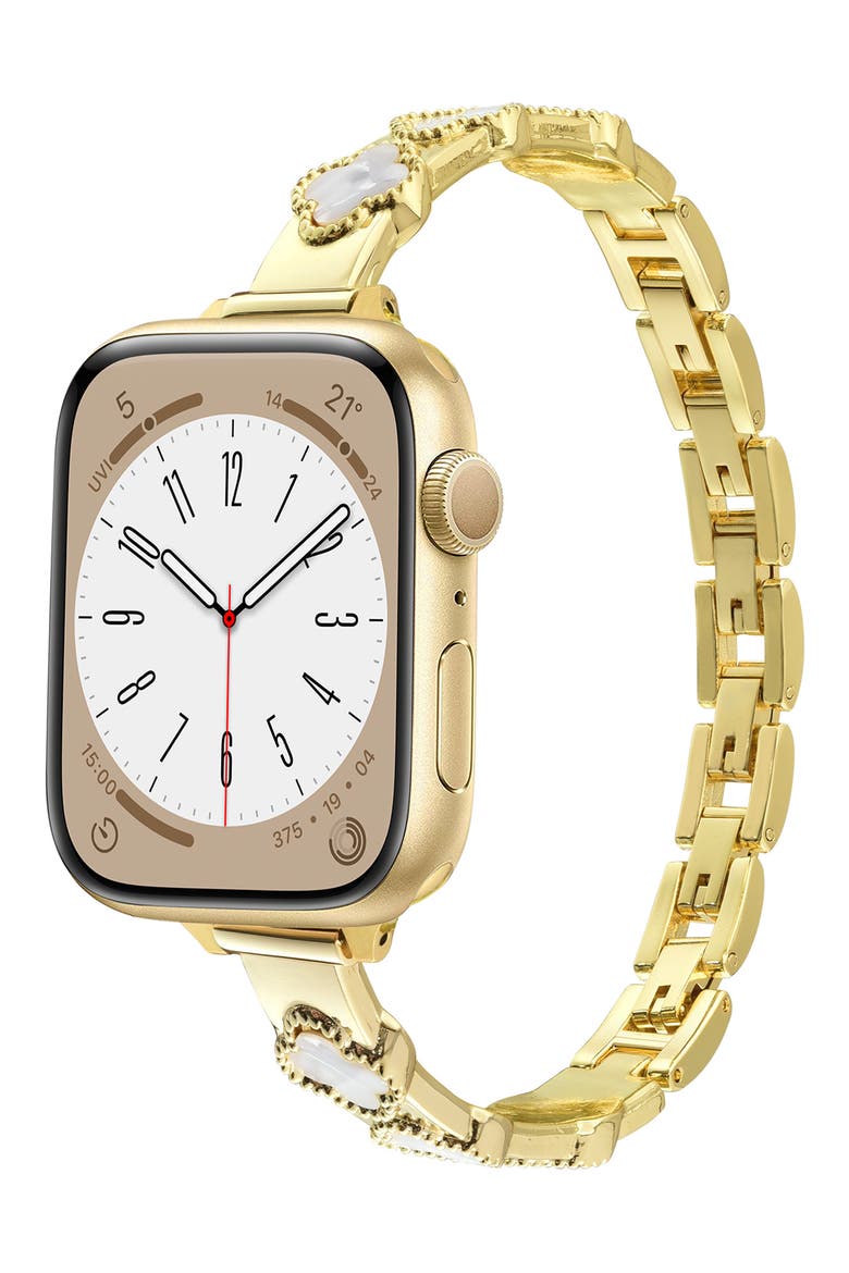 Universal Fit Clover Bangle Apple Watch® Watchband, Main, color, GOLD