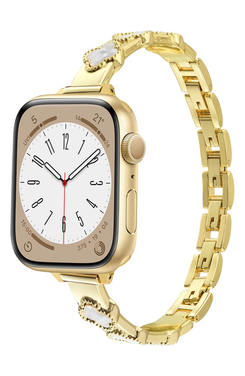 BCBG Clover Bangle Apple Watch<sup>®</sup> Watchband, Alternate, color, Gold